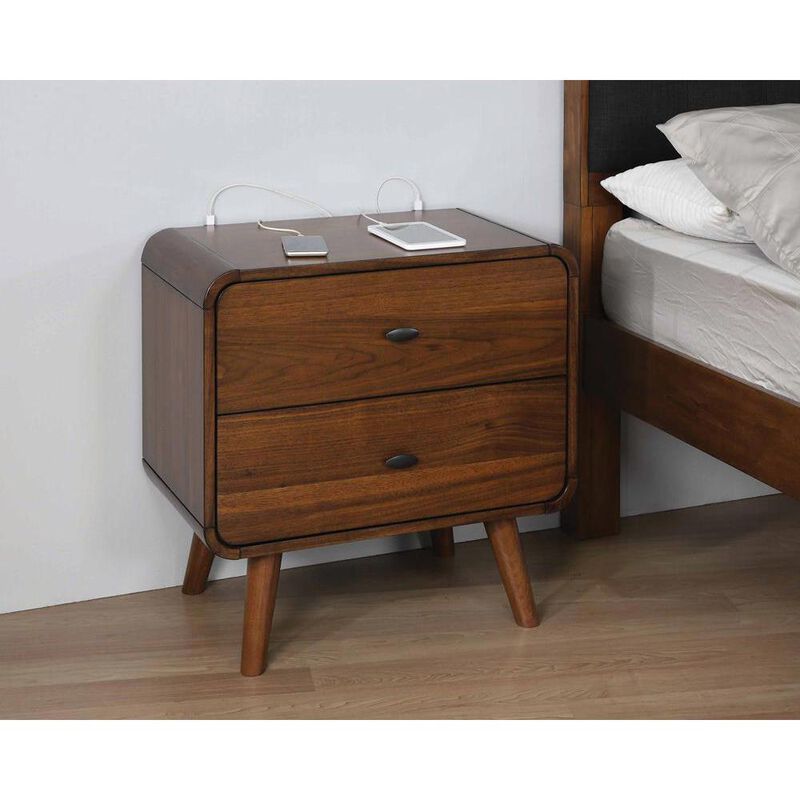 Robyn 2-drawer Nightstand Dark Walnut