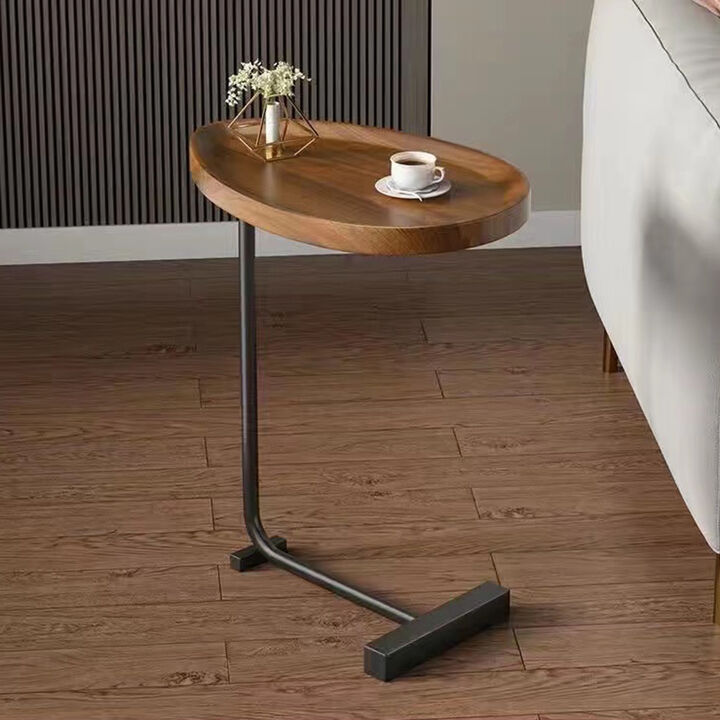 Brown Cshaped Side Table, Small Sofa Table For Living Room