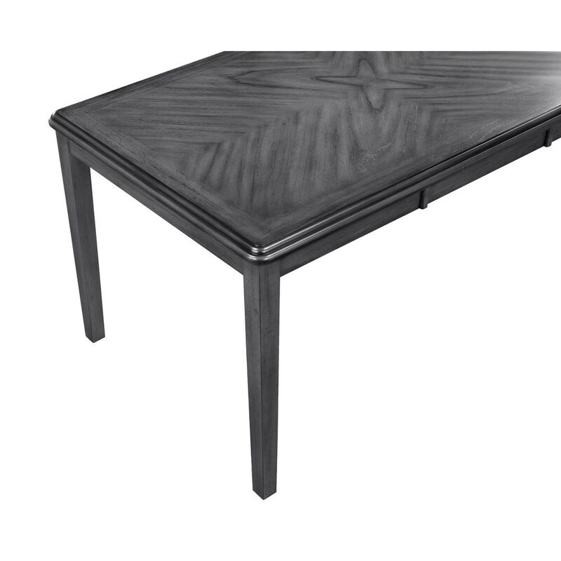 New Classic Furniture Gia 5-Piece 60 Wood Rectangle Dining Set with 4 Chairs in Gray