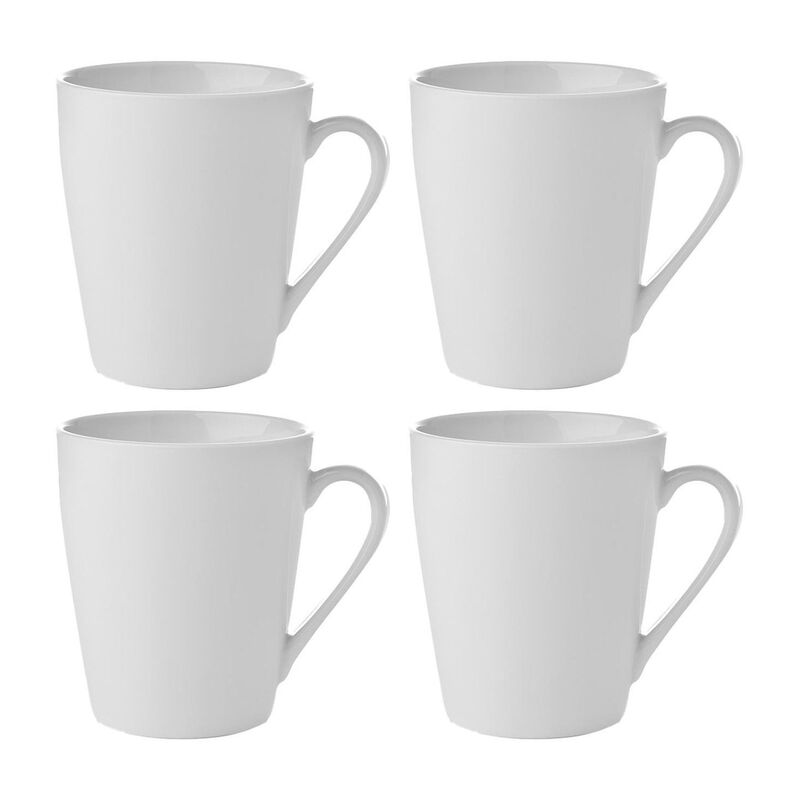 Porcelain Delta-Coupe dia.3.25" h:3.75" 9 oz. Round White Porcelain Mug (Set of 4)