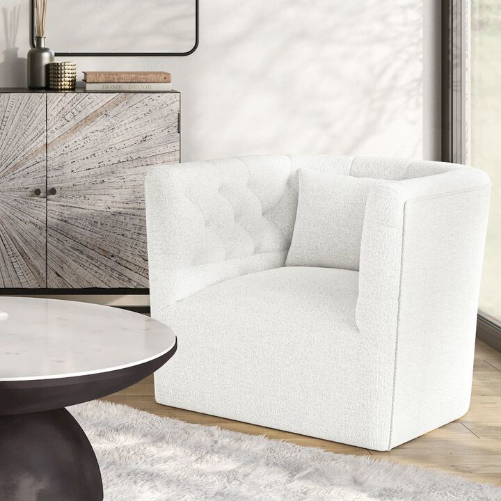 Jofran Everly Boucle Modern Transitional Swivel Accent Chair