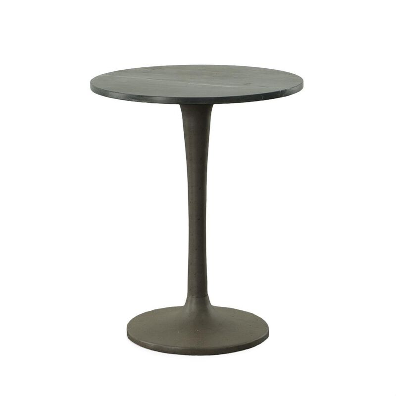Carolina Living Piuma Marble Top Accent Table - Black Top - Industrial Base