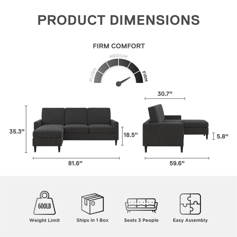 Regency Reversible Contemporary Upholstered Sectional