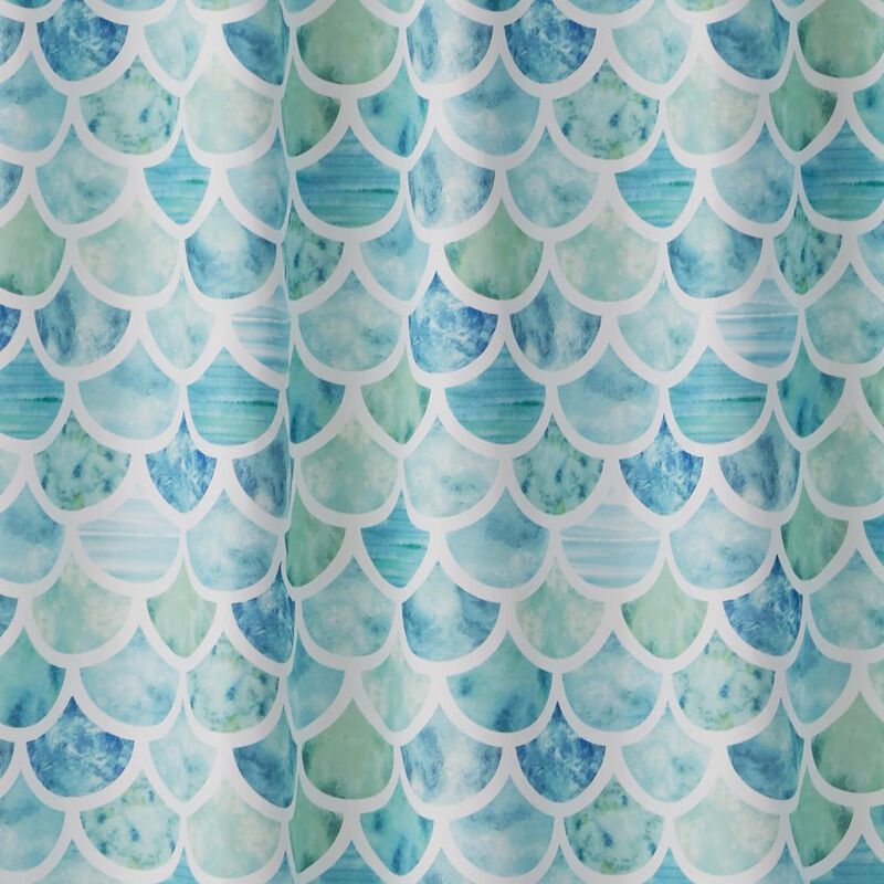 SKL Home Saturday Knight Ltd Ocean Watercolor Scales Shower Curtain - 70x72", Multi