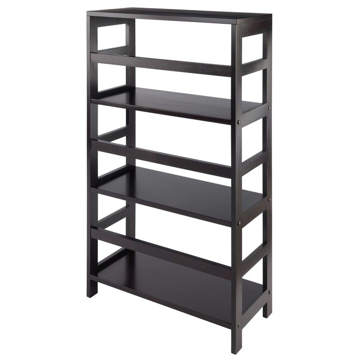 Yardlio Wood Wide 3-Shelf Modular Shelving Unit - Espresso Finish