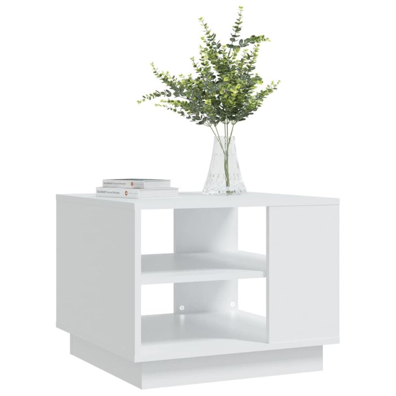 vidaXL Coffee Table White 21.7"x21.7"x21.7" Chipboard