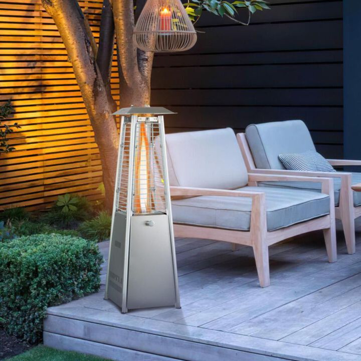 Hivvago 9500 BTU Portable Stainless Steel Tabletop Patio Heater with Glass Tube