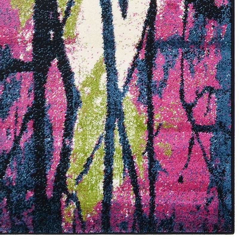 RUGSOTIC CARPETS MACHINE MADE HEATSET POLYPROPYLENE AREA RUGS  - 2'6''x10', Runner Shape, Multicolor Color, Floral Modern Design, Midium Pile Machine Made Area Rugs for Living Room (M00008)