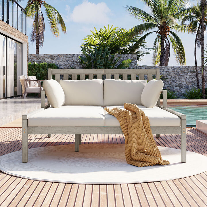 Merax Outdoor Patio Daybed with 4 Pillows
