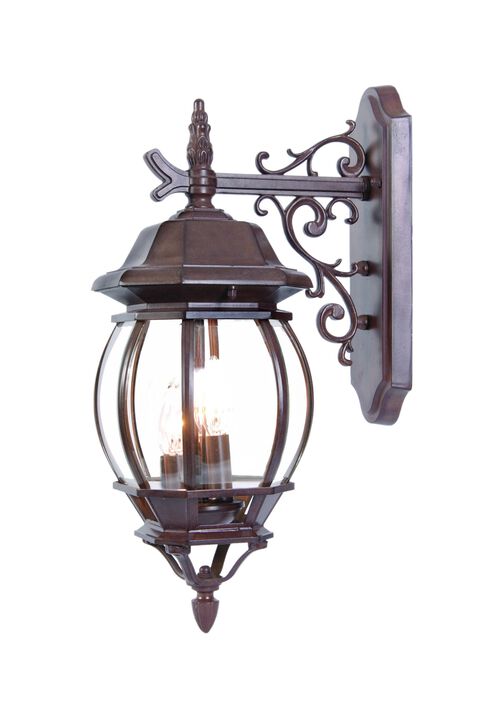 Hivvago Three Light Dark Brown Hanging Glass Globe Wall Light
