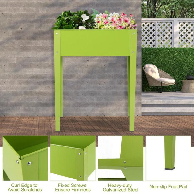 Hivvago 24.5 x 12.5 Inch Outdoor Elevated Garden Plant Flower Bed
