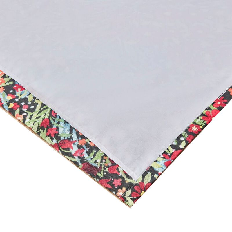 Burges 84 Inch Window Panel Curtain, Red and Pink Reed Print, Rod Pockets - Benzara