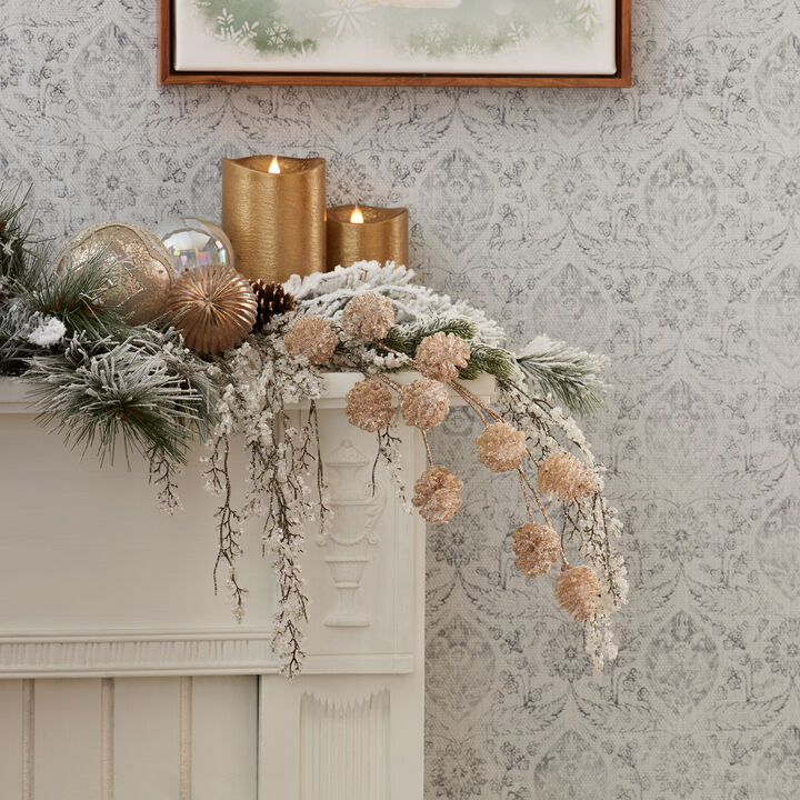 Set of 6 Pine Cone Sprays – Plastic Christmas Holiday Decor for Home, Mantel, and Seasonal Display
