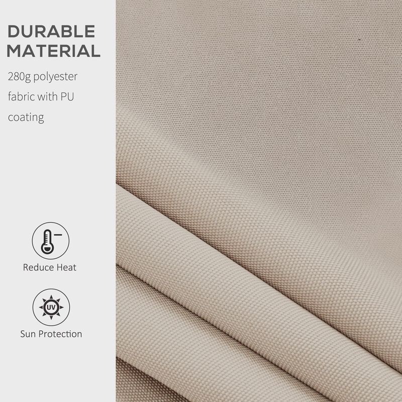 Beige Outdoor Shade: 8'x7' Manual Retractable Patio Awning