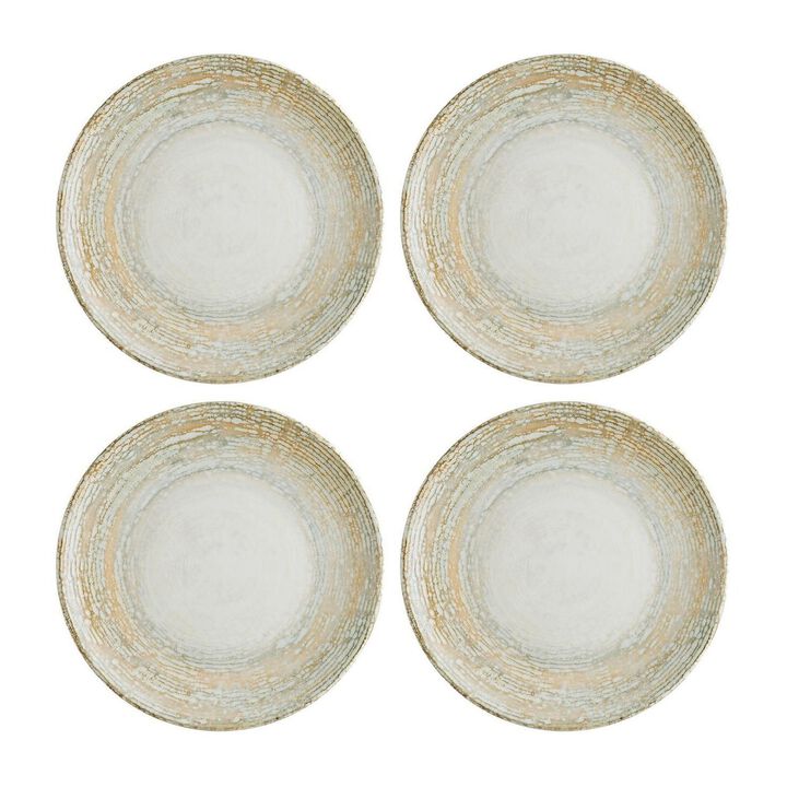 Patera dia.12" Round Decorated Porcelain Plate (Set of 4)