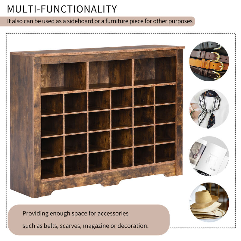 Merax Sleek Design Cubby Console Shoe Cabinet