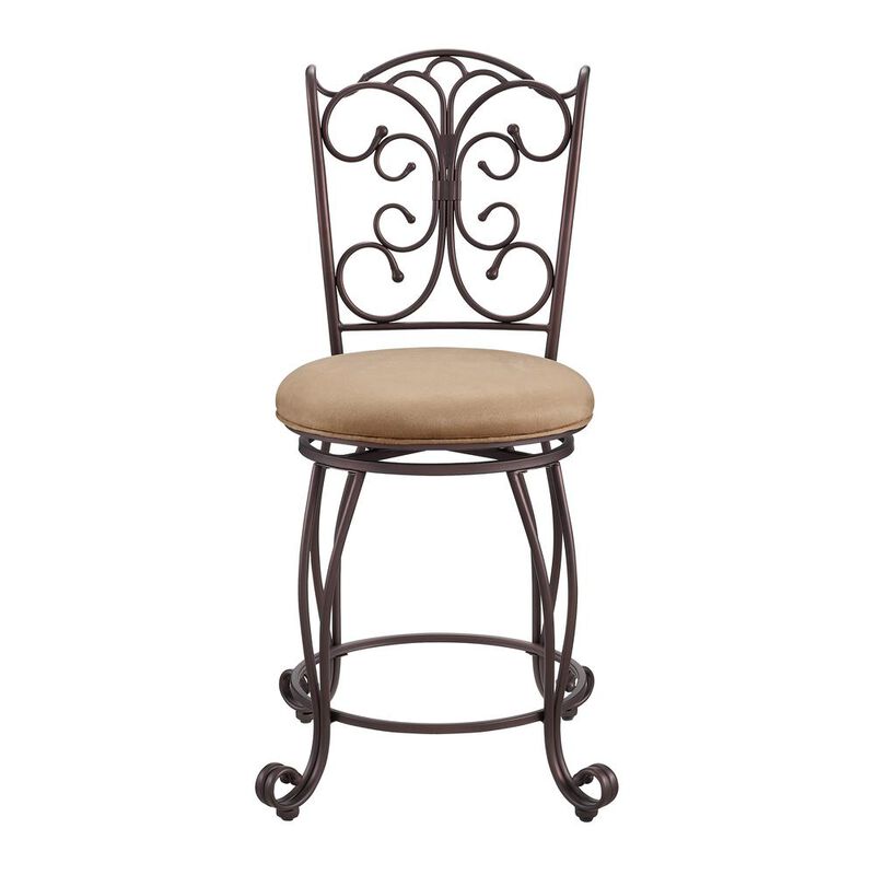 Linon Gathered Back Counter Stool 24