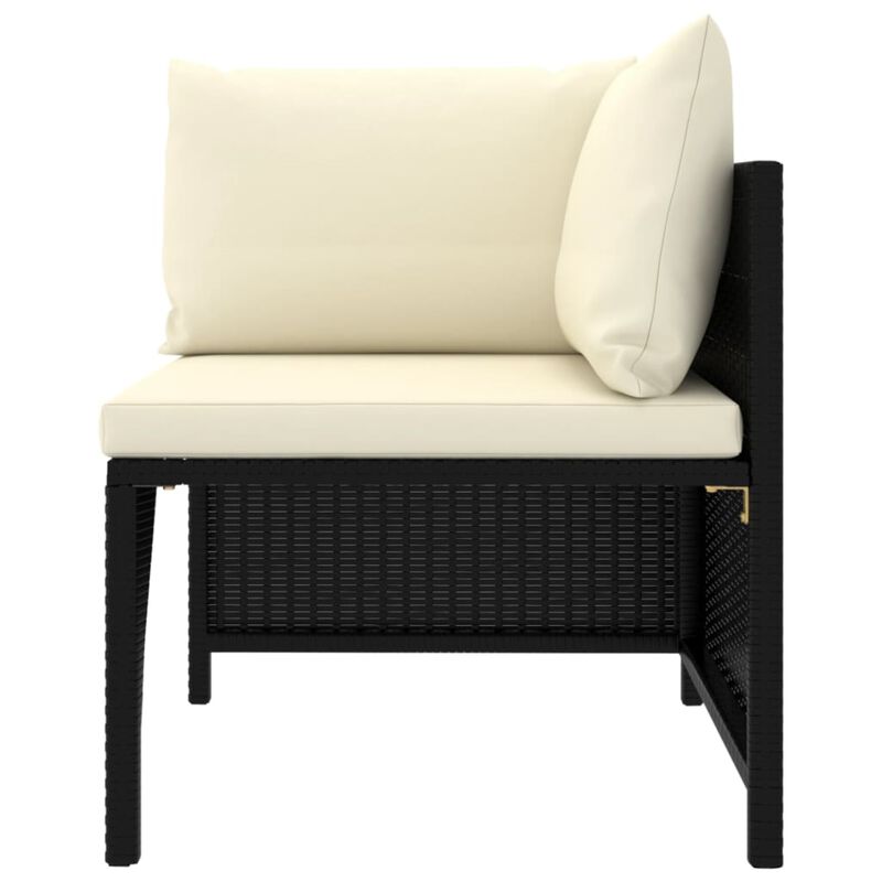 vidaXL 9 Piece Garden Lounge Set with Cushions Poly Rattan Black