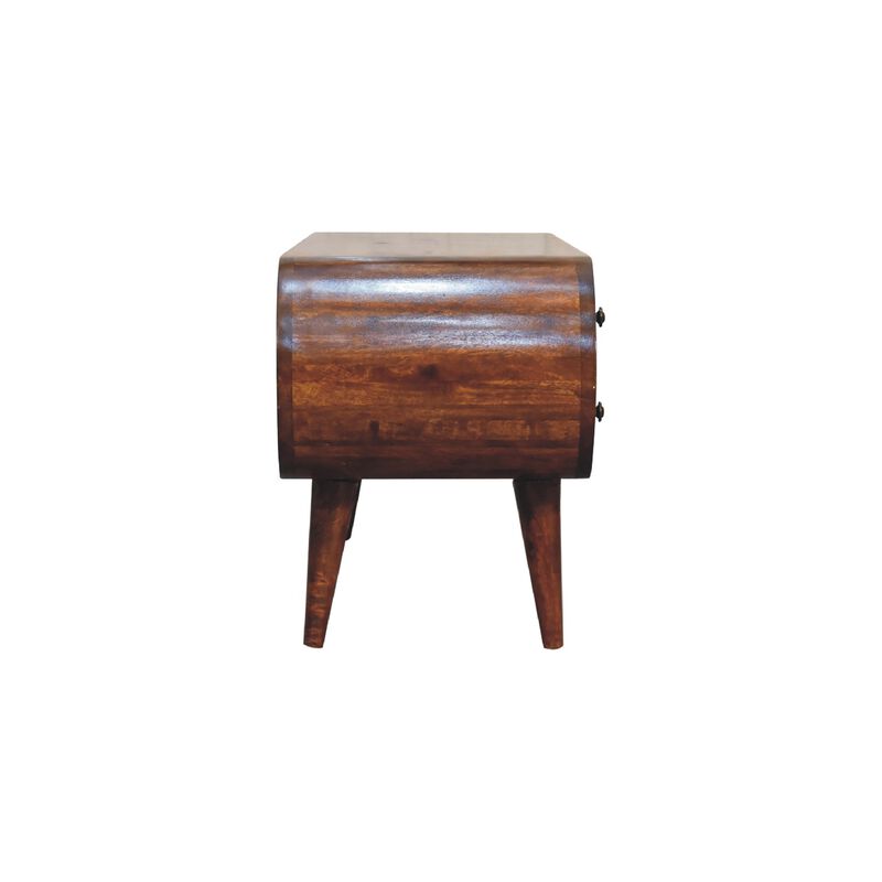 Artisan Furniture Chestnut Circular  Solid Wood Media Unit with 2 Open Slots 4 Drawer