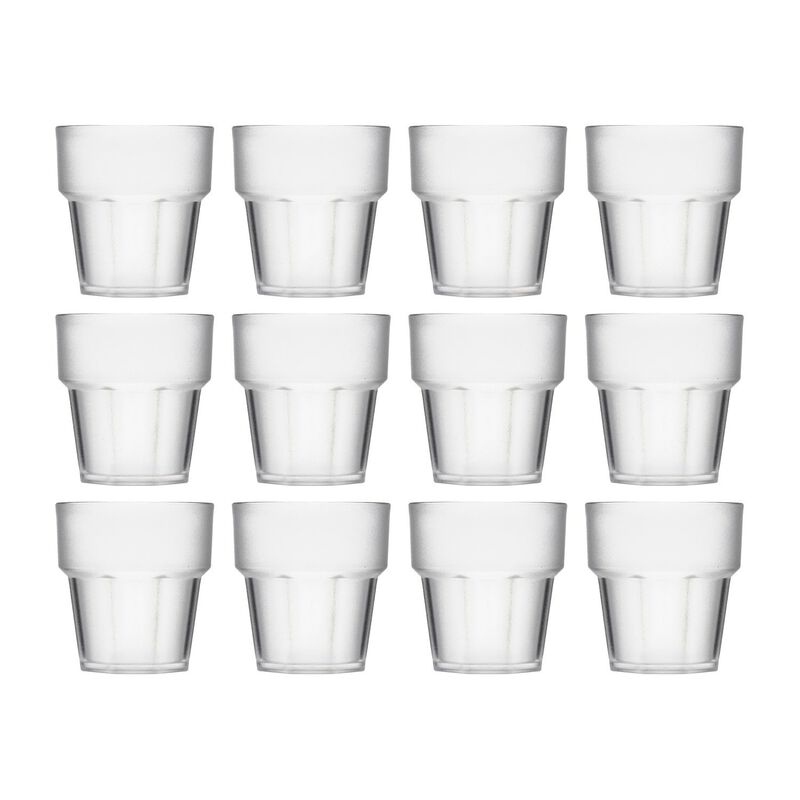 Polycarbonate Drinkware dia.3.25" h:3.5" 8 oz. Round Frosted Polycarbonate Tumbler (Set of 12)