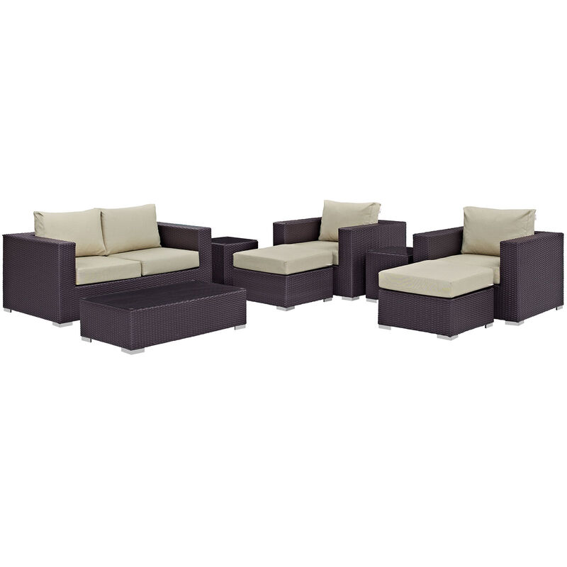 Modway - Convene 8 Piece Outdoor Patio Sofa Set