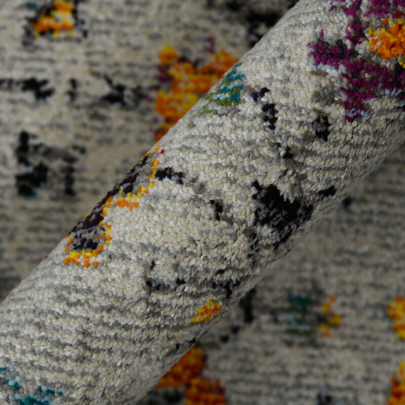 Montana Filomina Blue/Orange Polypropylene Area Rug 7'10"x10'10"