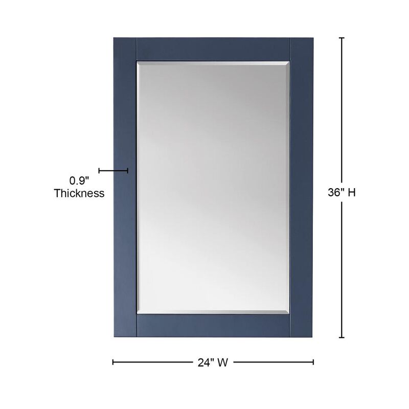 Altair 24 Rectangular Bathroom Wood Framed Wall Mirror in Royal Blue
