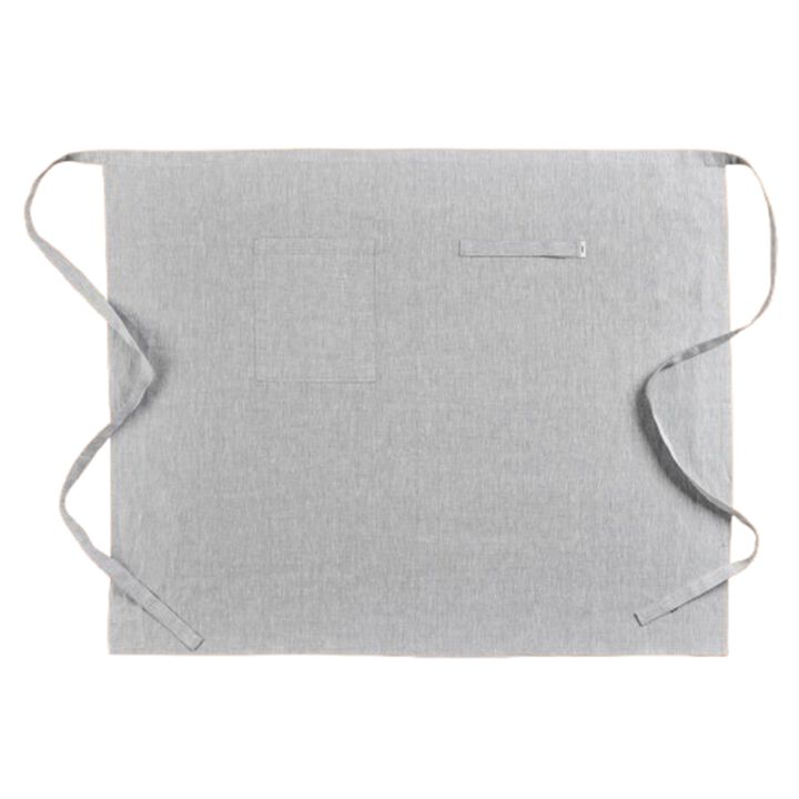 Solino Home 100% Pure Linen Midi Bistro Apron 33 x 40 Inch