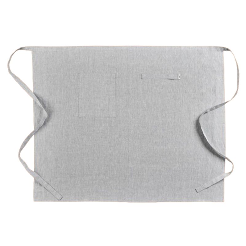 Solino Home 100% Pure Linen Midi Bistro Apron 33 x 40 Inch