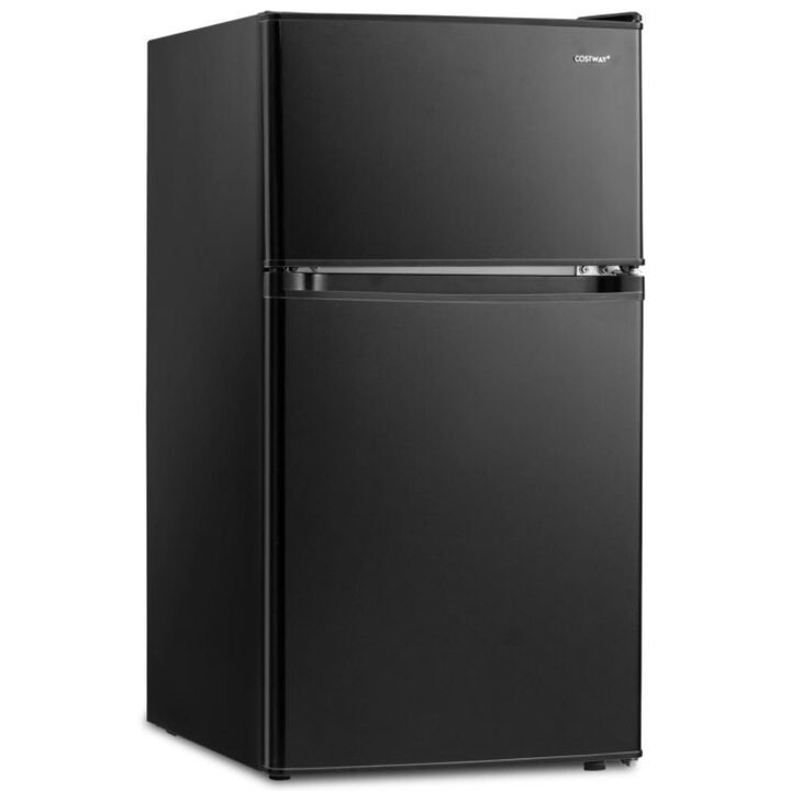 Costway 3.2 Cu. Ft Compact Mini Fridge with Adjustable Thermostat