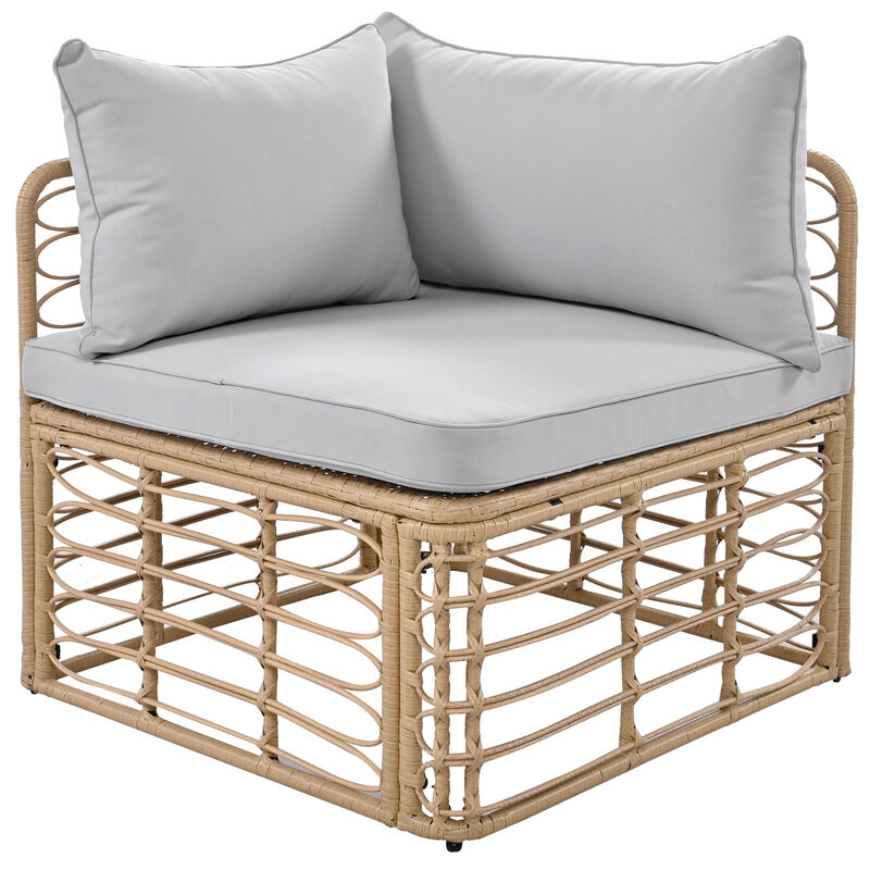 Merax 7 Pieces Outdoor Patio Furniture Sofa Set with Table