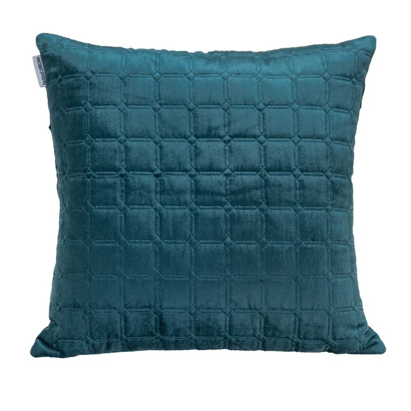 20" Teal Transitional Quilted Throw Pillow