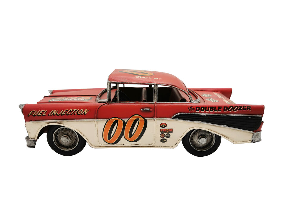 Red Classic Rally Car Metal Model