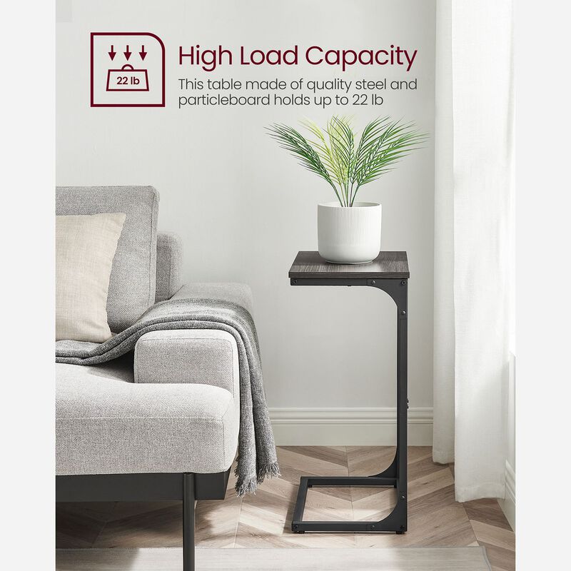 Sofa Side Table with C-Shaped Metal Frame Design