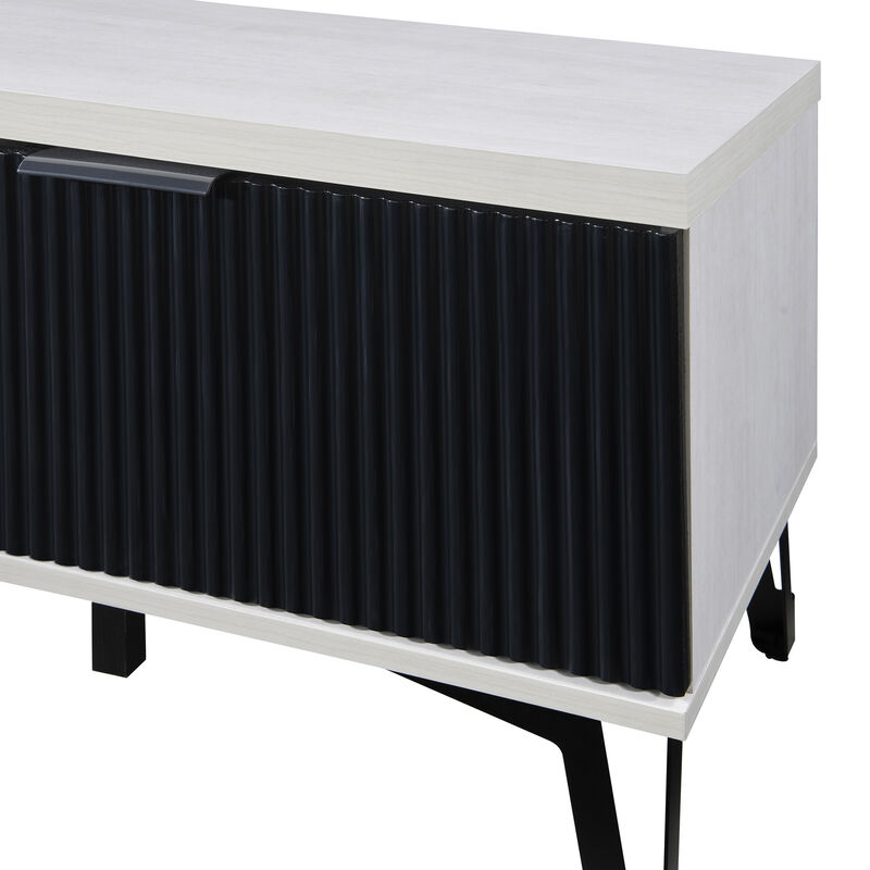 58.66 in. Ivory Wood TV Stand with 2 Storage Cabinets Fits TV's up to 65 in.