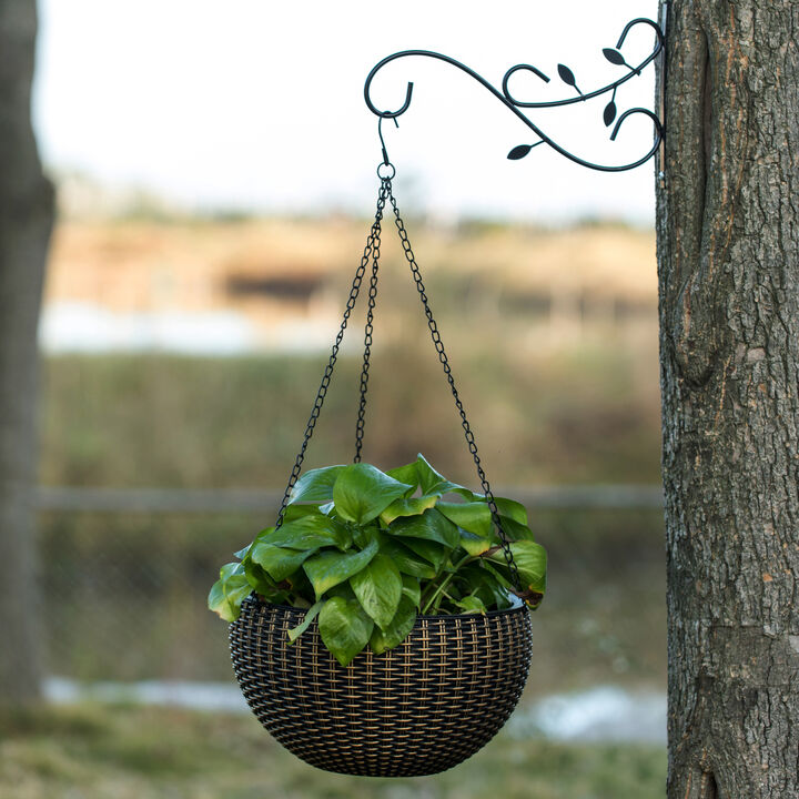 Decorative Metal Wall Mounted Hook for Hanging Plants, Bracket Hanger Flower Pot Holder, 2 Pack