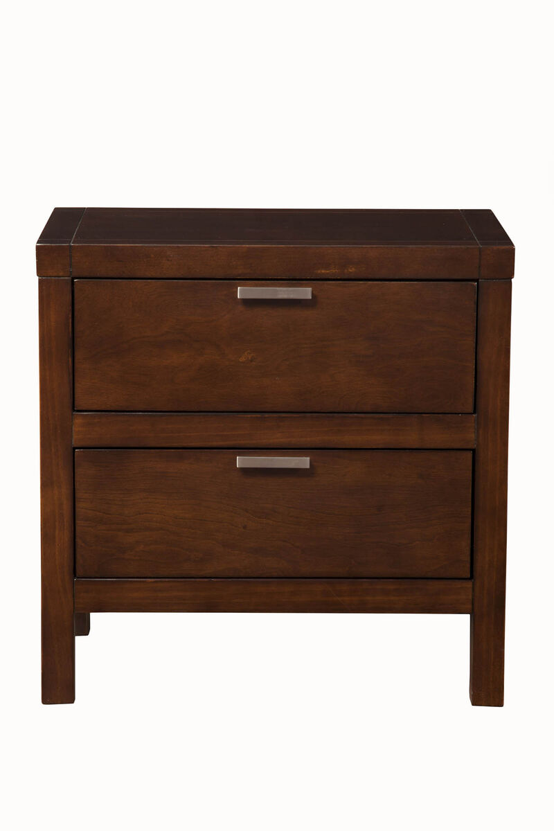 Subtle Finish SelectWood Nightstand, Brown-Benzara