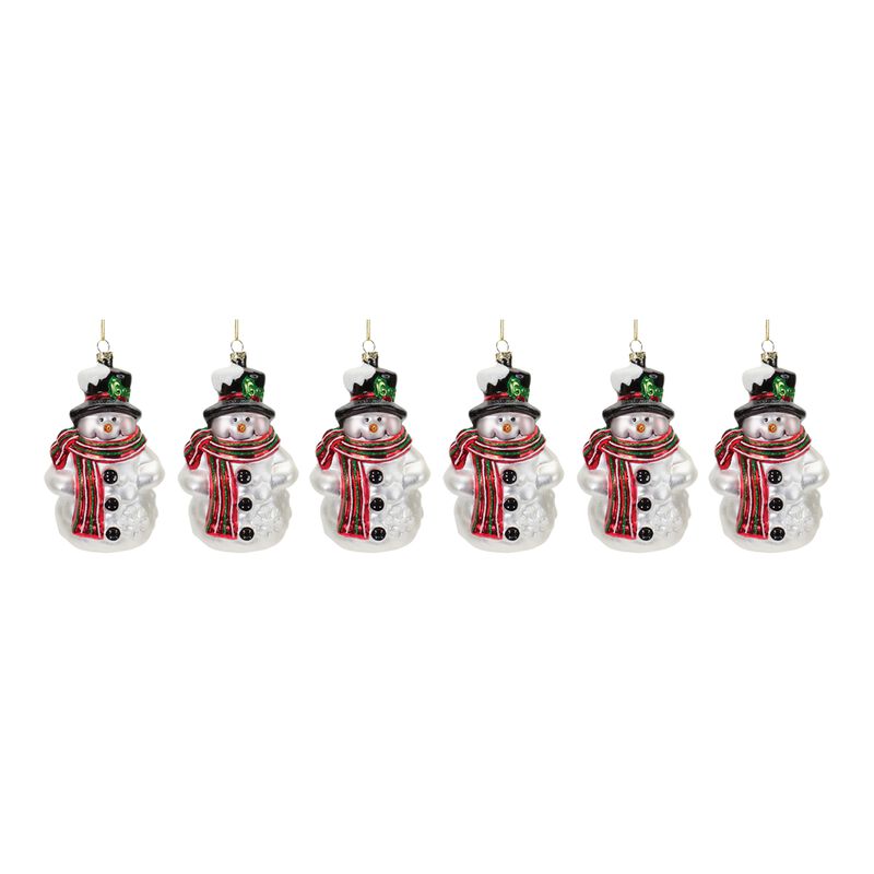 Snowman Christmas Ornament for Holiday Tree Decoration (Set of 6)