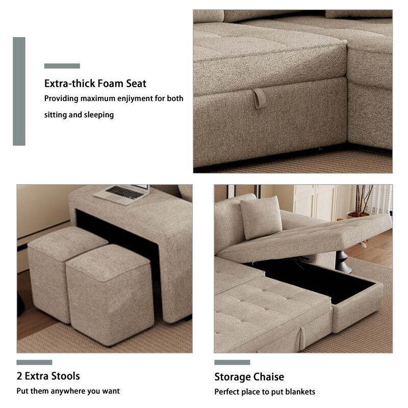 Merax Modern L-Shape 3 Seat Reversible Sectional Sofa