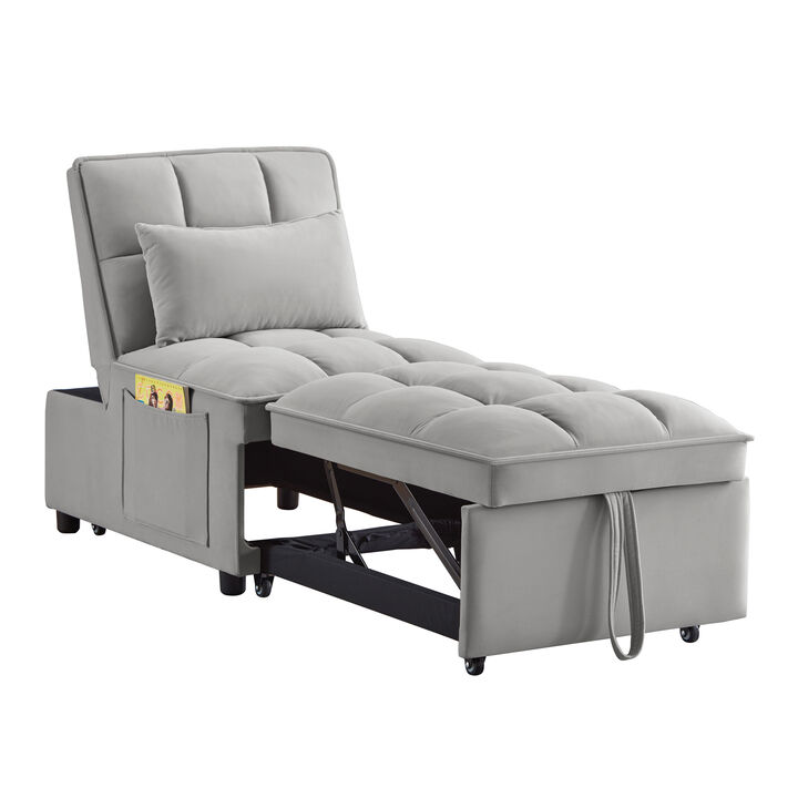 Merax Single Sofa Bed Futon with Storage Pockets
