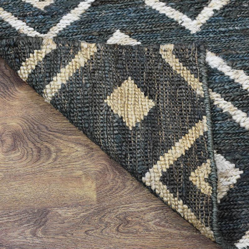 HAND KNOTTED SUMAK JUTE ECO-FRIENDLY Contemporary AREA RUGS  - 4'x6', Rectangle Shape, Green Beige Color, Contemporary, High Pile, Natural Fiber, Outdoor Indoor Handmade Area Rugs (J00078)