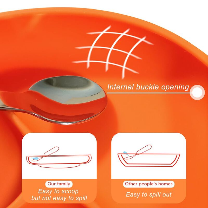 Silicone Suction Baby Feeding Set – Includes Divided Bowl, Plate, Spoon & Fork – BPA-Free, Non-Toxic, and Kid-Safe Tableware (Pink).