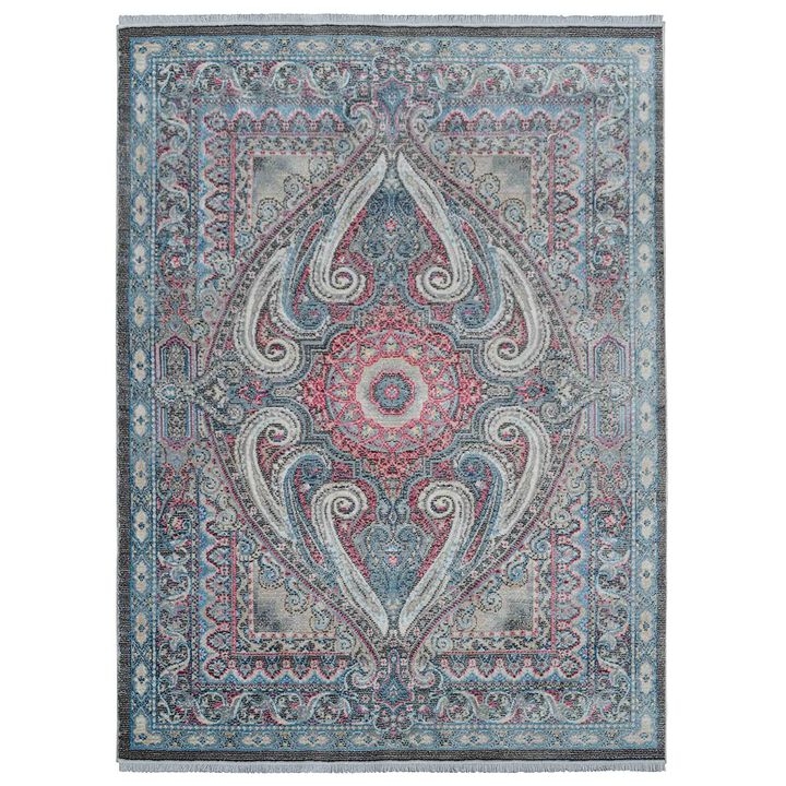 RUGSOTIC CARPETS MACHINE MADE POLYESTER AREA RUGS  - 4'x5'11'', Rectangle Shape, Brown Gray Color, Classic Oriental Traditional  Design, Low Pile Machine Made Area Rugs (M00106)