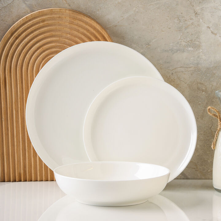 Stone Lain Gabrielle Bone China 24 Piece Dinnerware Set, White