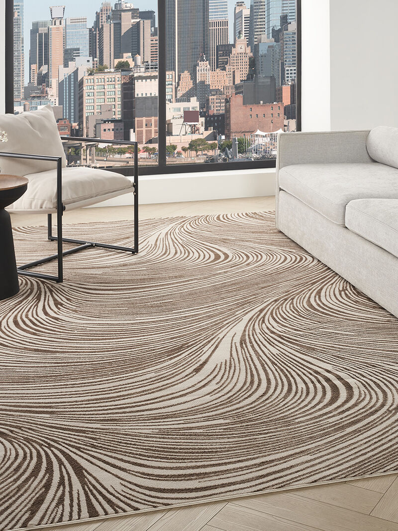 Central Park West CEP02 Beige/Brown 9' x 12' Rug