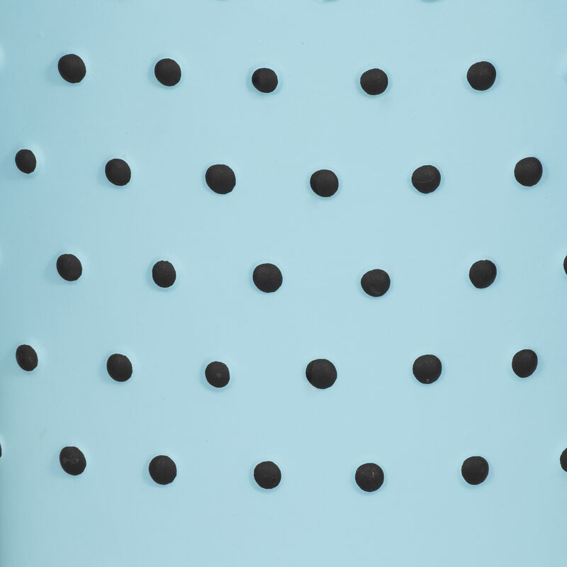 10" Dotted Planter with Wood Stand, Blue