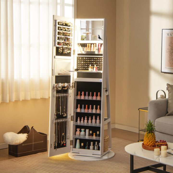 Hivvago Standing Jewelry Cabinet with Adjustable LED Lights