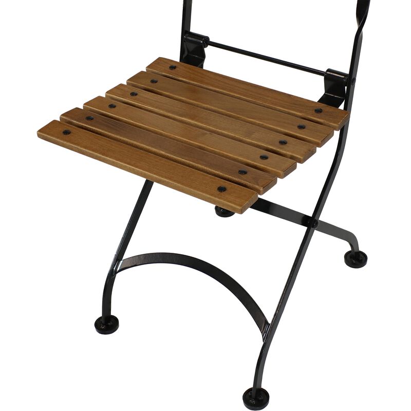 Sunnydaze European Chestnut Wood Folding Bistro Dining Chair