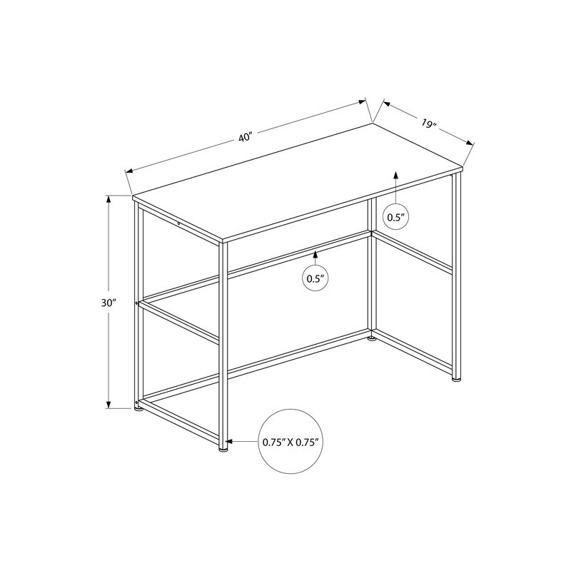 Monarch Specialties I 7778 Computer Desk, Home Office, Laptop, Left, Right Set-up, Storage Drawers, 40"L, Work, Metal, Laminate, Grey, Black, Contemporary, Modern