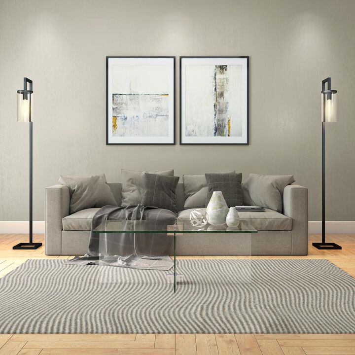 Hudson&Canal Gehry 24'' Wide Rectangular Coffee Table in Clear Glass
